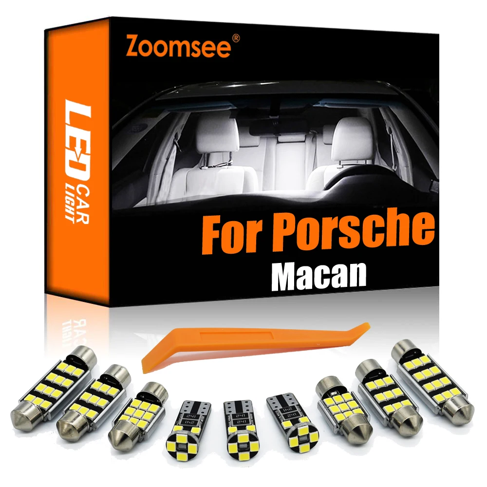 

Zoomsee 8Pcs Interior LED For Porsche Macan 2014-2018 Canbus Vehicle Bulb Indoor Dome Map Reading Trunk Roof Light Auto Lamp Kit