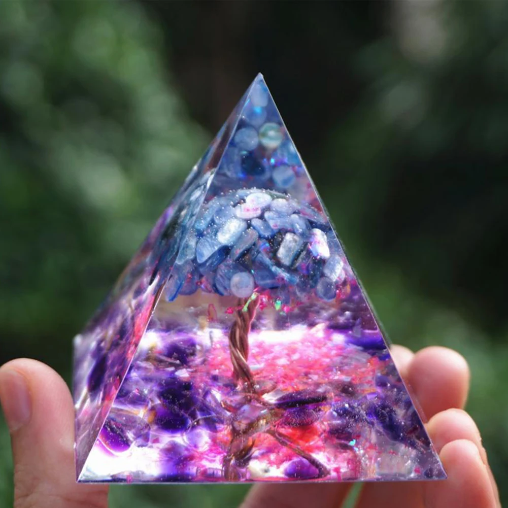 

Orgonite Pyramid Orgone Energy Converter Natural Crystal Protection Stone Lucky Healing Chakra Reiki Meditation Home decor Gift