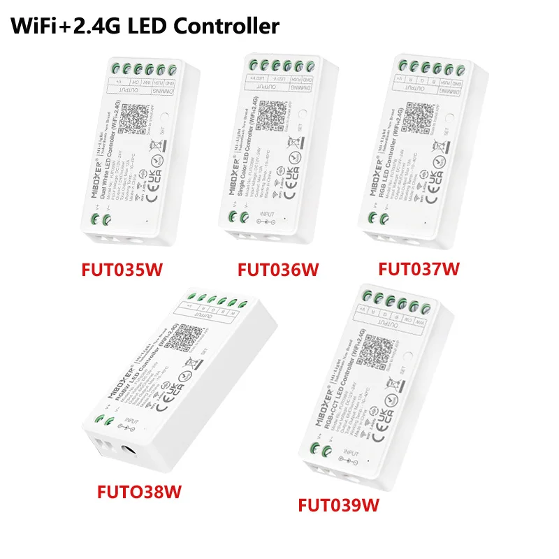 

Светодиодный контроллер Miboxer, Wi-Fi + 2,4 ГГц, двойной, белый, Одноцветный, RGB, RGBW, RGB + CCT, Поддержка приложения, музыка, голосовое управление, дистан...