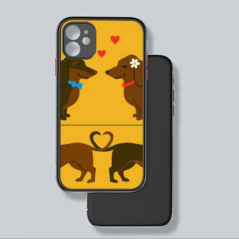

Animal Dachshund Doberman dog Phone Case black matte transparent For iPhone 7 8 x xs xr 11 12 pro plus mini max Clear Funda