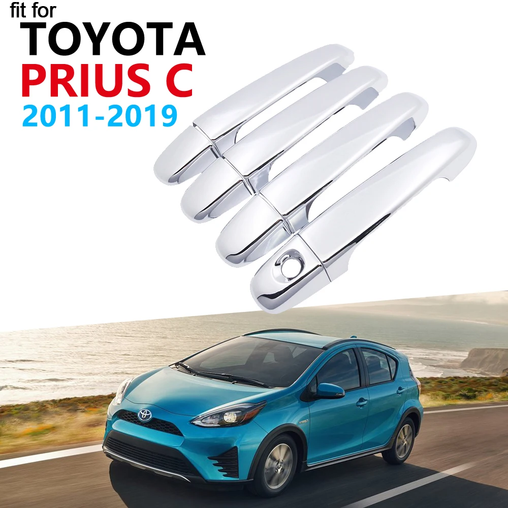Роскошный хромированный комплект для отделки дверных ручек Toyota Prius C Aqua 2011 ~ 2019