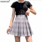 Женская короткая юбка YSDNCHI, летняя, клетчатая, плиссированная, с высокой талией, для танцев