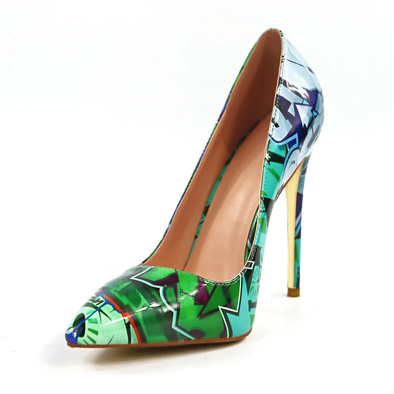 

Women's Unique Graffiti High Heels Sexy Pumps Office Shoes Casual High Heels Shopping Party Shoes Large Size 35-45