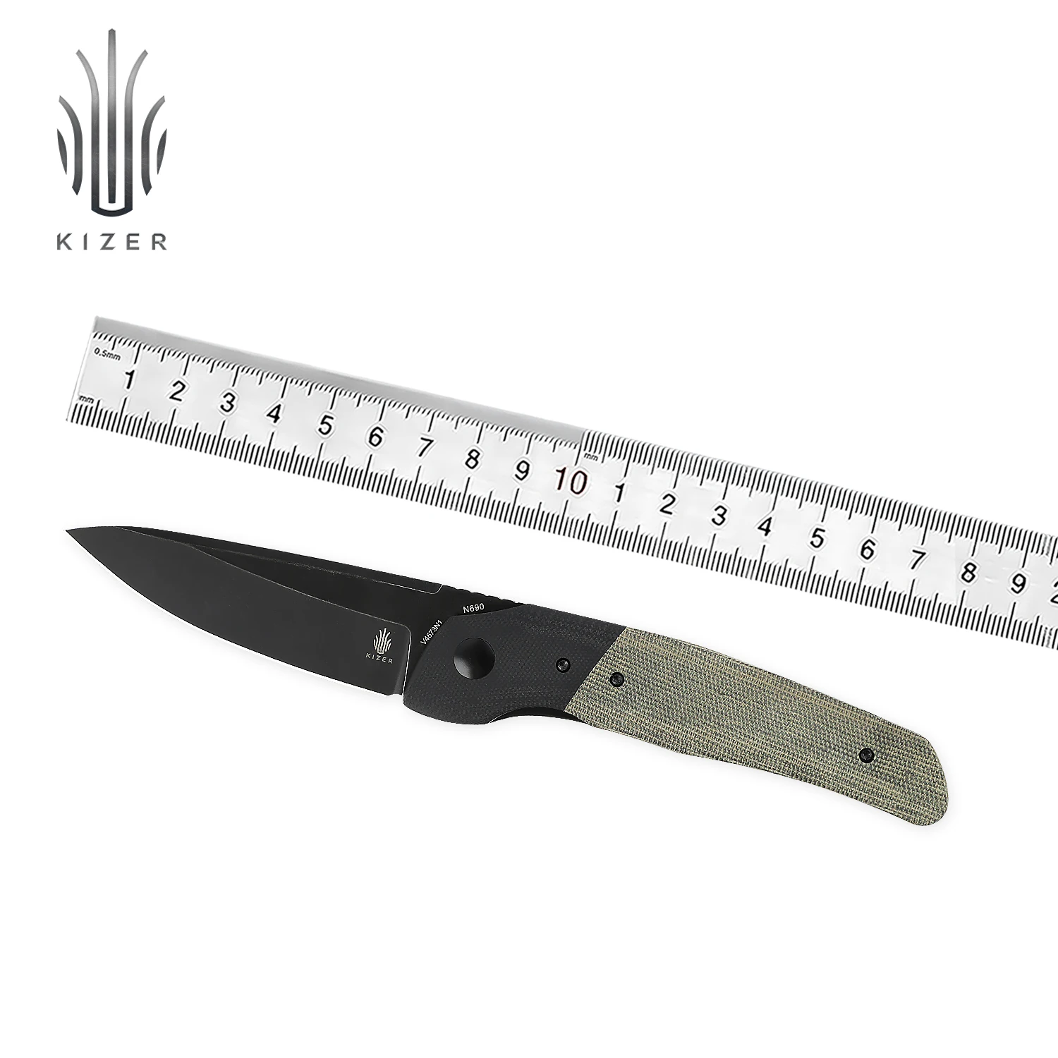 

Kizer Knife Folding In-Yan V4573N1 Green N690 G10 Handle Outdoor Survival Hunting Camping Knives 2021 New Tactical Knife Flipper