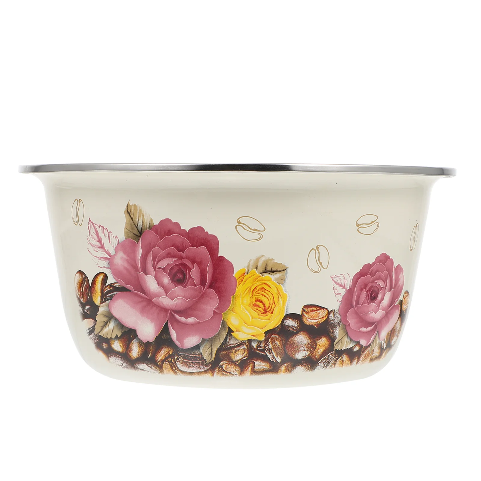 

1 Pc Simple Non-slip Enamel Bowl Vintage Pattern Tall Enamel Bowl for Home