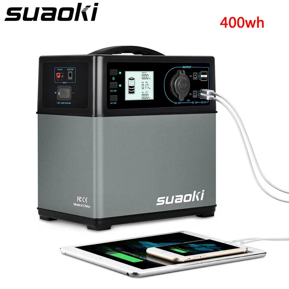 Suaoki 400Wh внешний аккумулятор источник питания на солнечной батарее инверторы