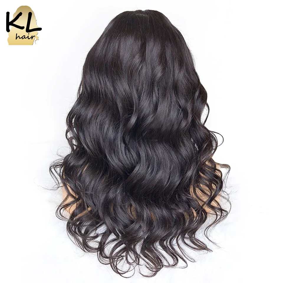 KL Hair волнистые 360 кружевные передние парики с детскими волосами натуральные черные бразильские волосы remy кружевные передние человеческие волосы парики для женщин