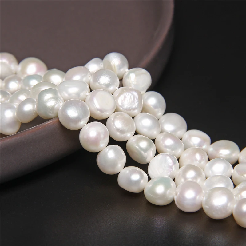 

9-10 Natural Pearl Beads Freshwater Pearl Bead Baroque Loose Perles For DIY Craft Bracelet Necklace Jewelry Making 14" strand