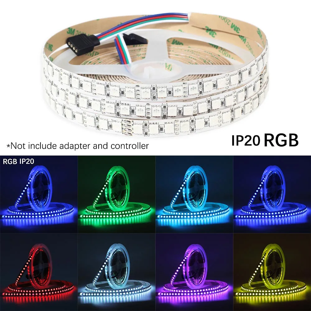 DC12V 5 м 120 светодиодов/м 96 Светодиодные полосы света RGB 5050 супер яркая Гибкая полоса