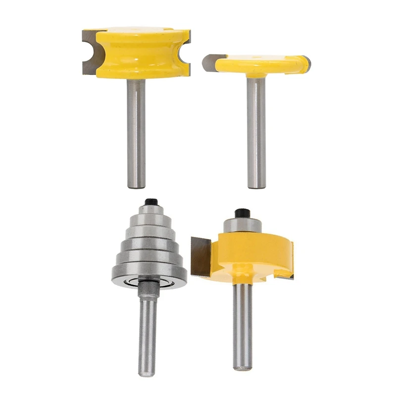 2 предмета 1/4 дюйма хвостовая фреза с Диаметр флейта и бисера фрезы 1x шпунтовать