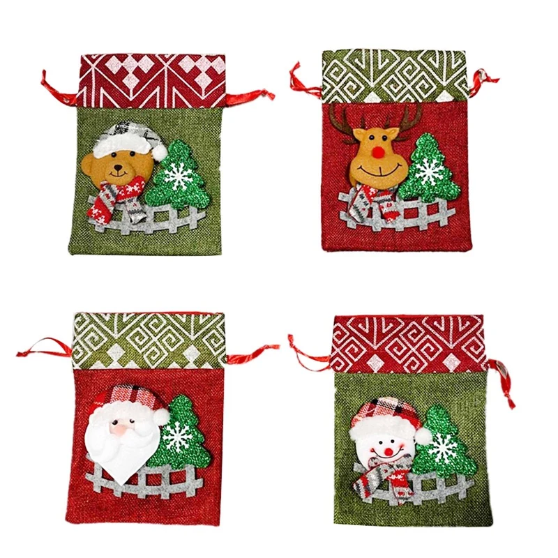 

Рождественские конфеты Сумка-тоут сумки детский сад торговый центр рождественские Apple Подарочный пакет для свадебного печенья конфеты упа...