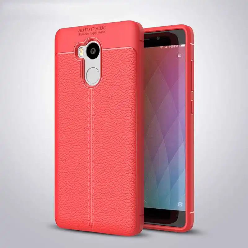 Чехол Leathe Xiaomi Redmi 4 Pro, роскошный кожаный мягкий силиконовый чехол из ТПУ для Redmi 4, ударопрочный бампер, силиконовый чехол из ТПУ Redmi 4 Pro - Цвет: Red