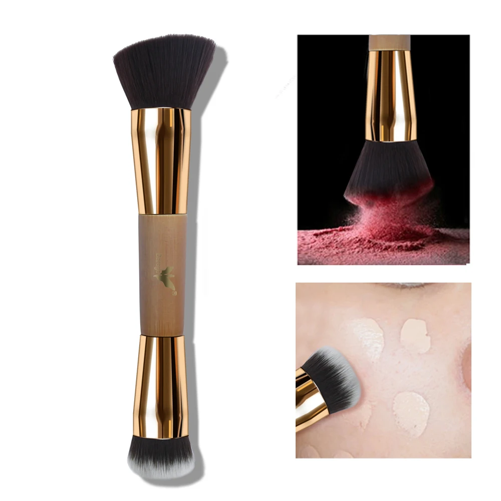 Кисть для пудры с двойной головкой румяна основа макияжа кисть контуринга