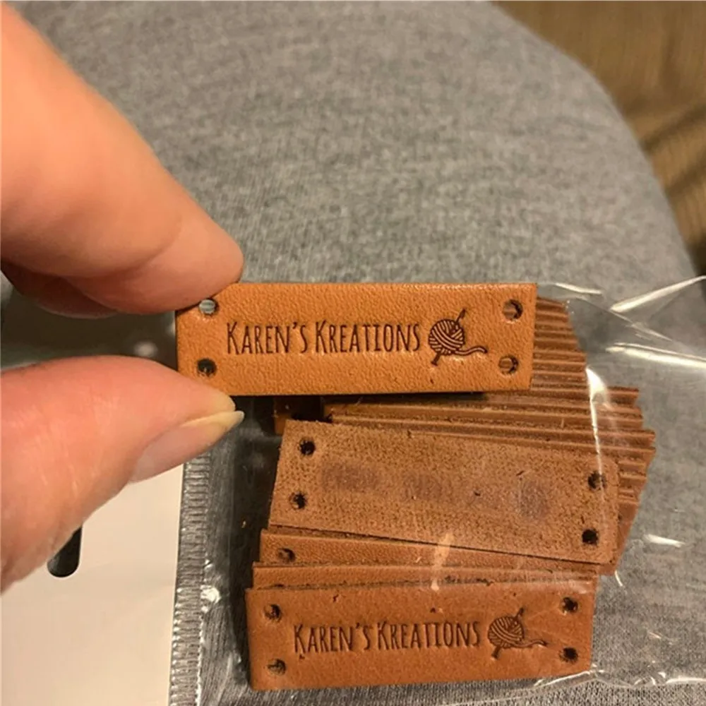 

Personalized Foldable Leather Tags for Sewing Goods, Clothing Leather Labels, leather patch,Garment Tags,Crochet leather labels