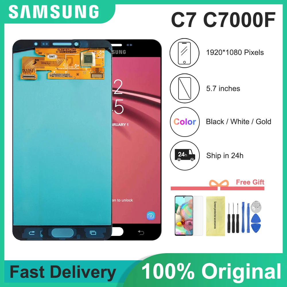 Оригинальный ЖК-дисплей для Samsung Galaxy C7 C7000 SM-C7000 с сенсорным экраном дигитайзер в