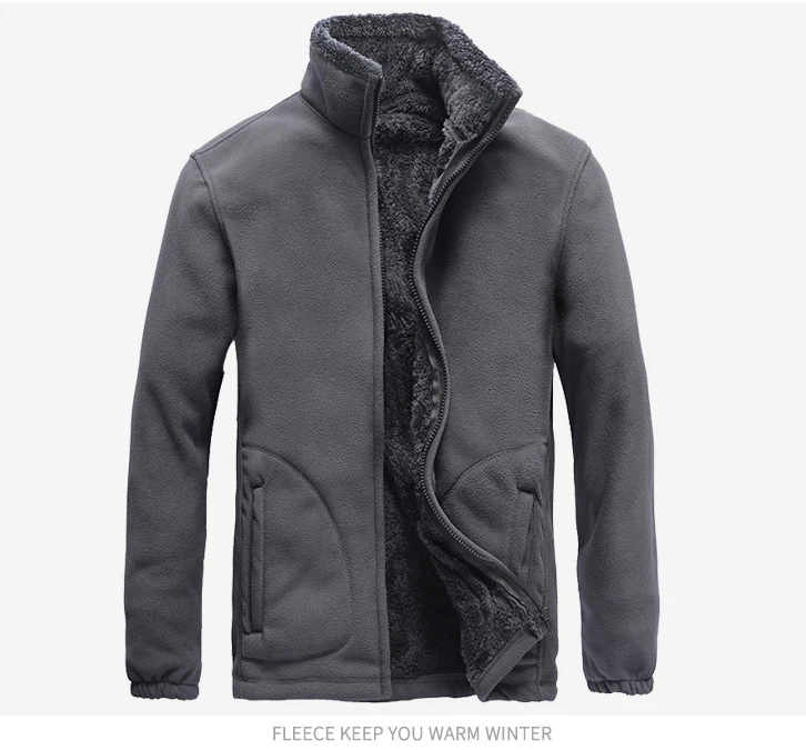 Men Male oversized Plus Size Fleece Warm Thermal Camp Fish Trek Hike Climb Cold Winter Autumn Spring Jacket Travel Coat
