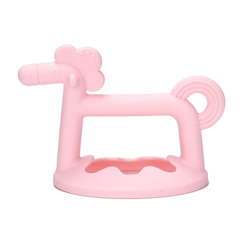 

Newborn Teething Molar Baby Silicone Teether Cute 3D Horse Shape Chewable Nursing Soother Toy