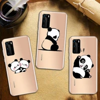 cute cartoon panda phone case transparent for huawei honor nova c x 7 8 3 4 9 65g se v t play pro lite