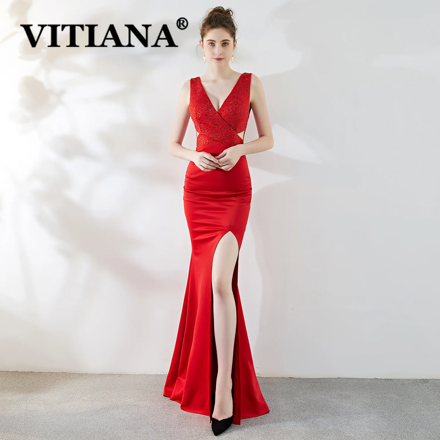 VITIANA женское белое сексуальное длинное платье для вечерние женские черные