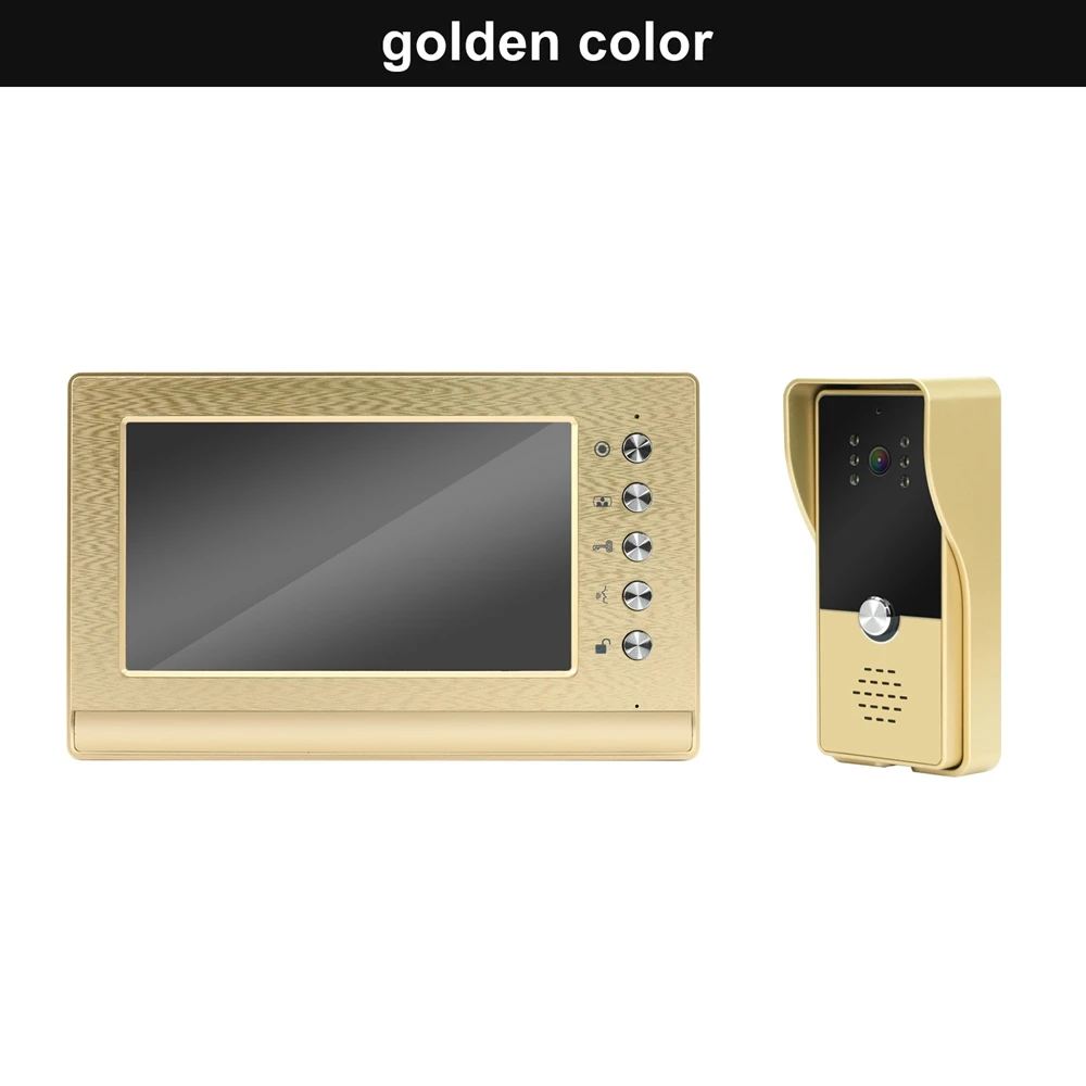 golden color Homefong проводной видеодомофон с замком видеодомофон для квартиры домашний электрический замок система контроля доступа 3A контроль мощности - Color: golden color
