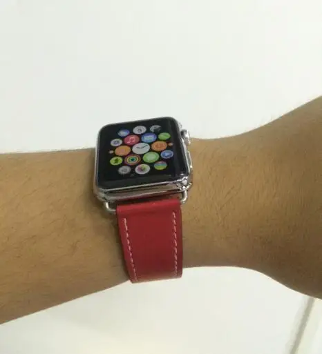 Красный Высокое качество ремешок для часов iwatch 5 4 3 2 1 для Apple Watch ремешок кожаный ремешок 42 мм 38 мм 40 мм 44 мм серия 5 - Цвет ремешка: Красный