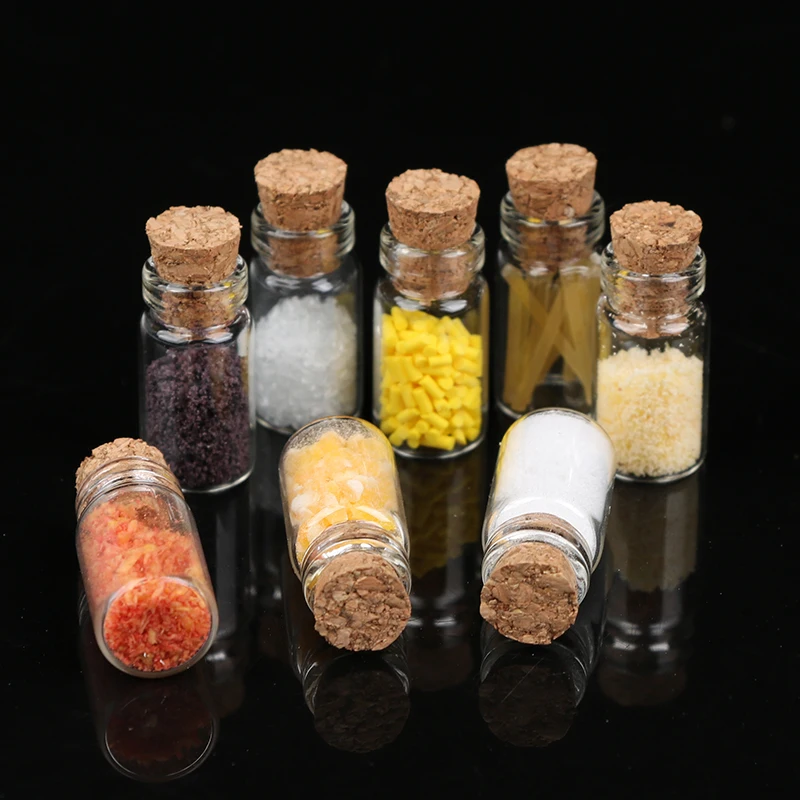 

8Pcs/Set 1/12 Dollhouse Miniature Glass Seasoning Bottle Simulation Kitchen Model Toy For Dollhouse Decoration