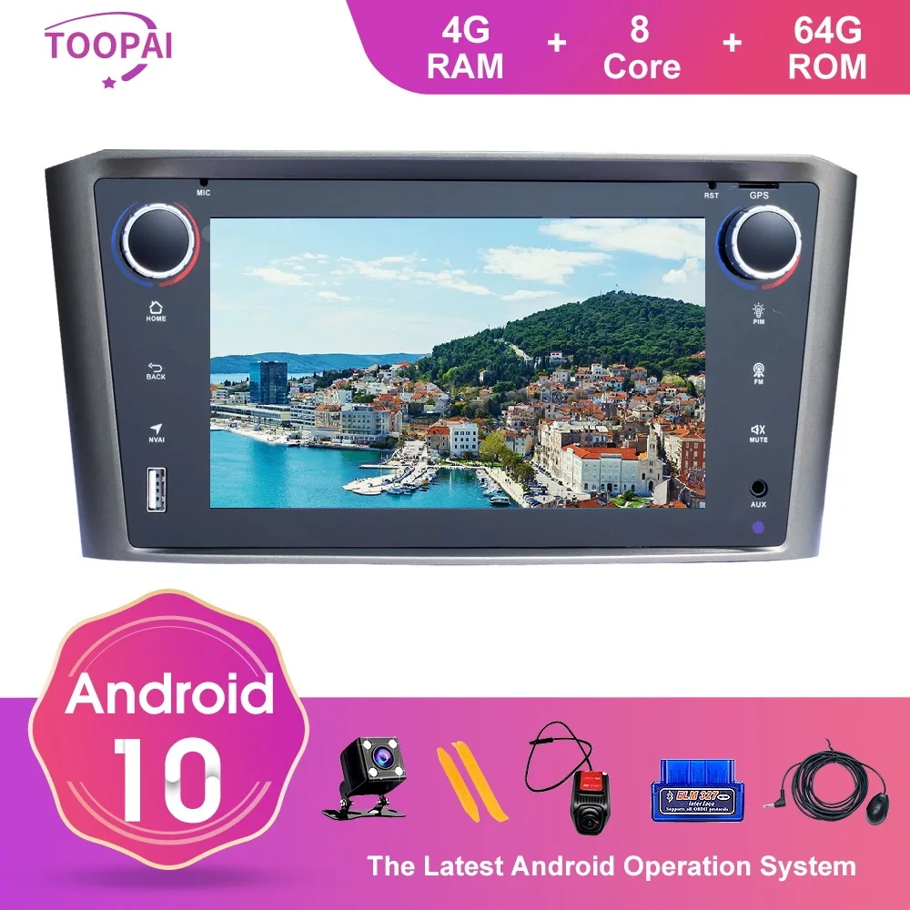 

Toopai Android 10 Auto Radio Car Multimedia Player For Toyota Avensis T25 2002-2008 GPS Navigation Car Stereo Head Unit Navi