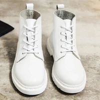 genuine leather boots women white ankle boots motorcycle boots female autumn winter shoes woman punk botas mujer 2021 spring