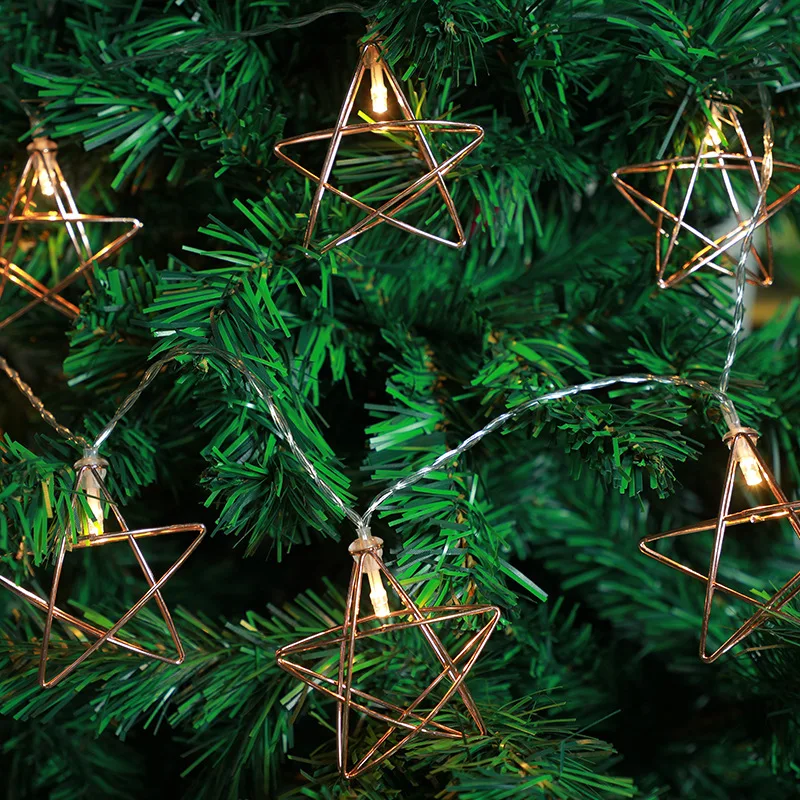 Ретро Фея металлический вырез звезды геометрической формы капля батарея