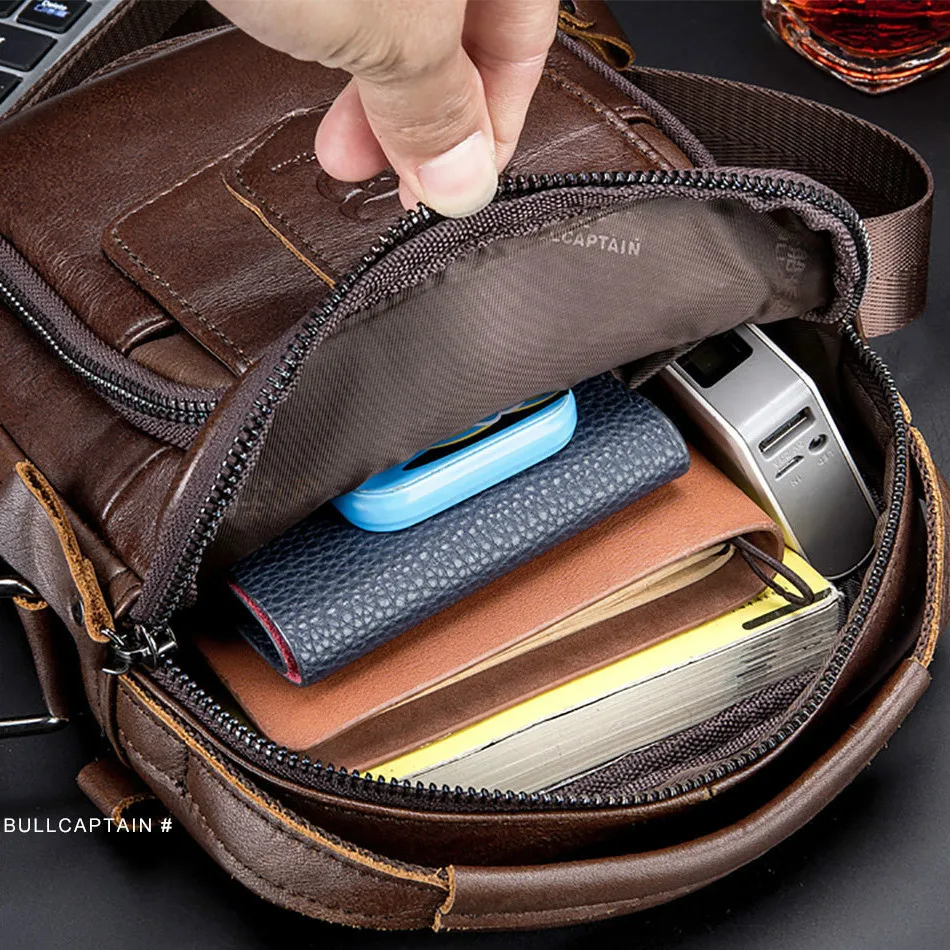 

Men Genuine Leather Shoulder Bag Famous Brand Men's Bag Casual Business Messenger Crossbody Male Bag Bolsas Male Bags for Men