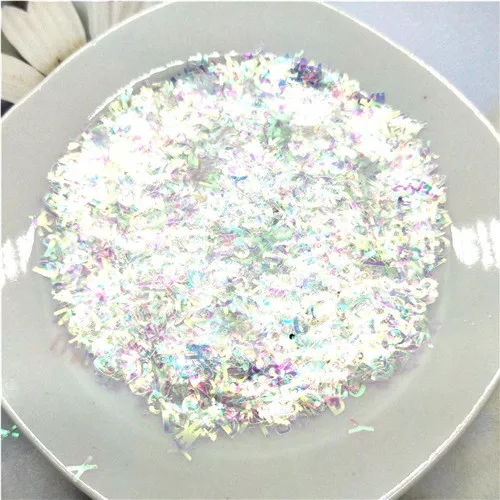 Transparent color10g Ультра-тонкая PET блестки 5 мм Письмо Лазерный блеск 3D блестка для ногтей пайетки Eo-Friendly свободные блестки для украшения для ногтей 10 г - Цвет: Transparent color10g