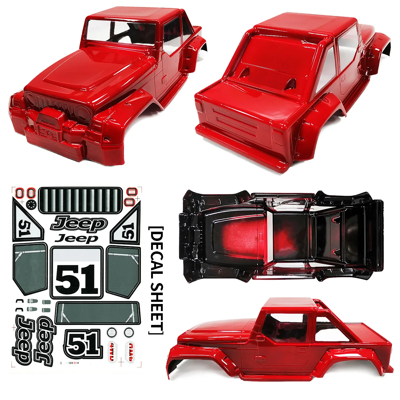 1/10 Jeep Yj Масштаб монстр грузовик кузов или гусеничный ПВХ пластик 10 62 дюймов/270 мм