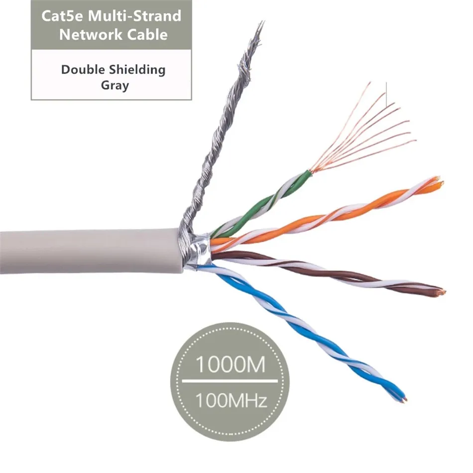 

Cat5e RJ45 Ethernet Cable SFTP For Router Patch Cord 26AWG Double Shielded Installation Wire rj 45 Cat 5e Internet lan cable