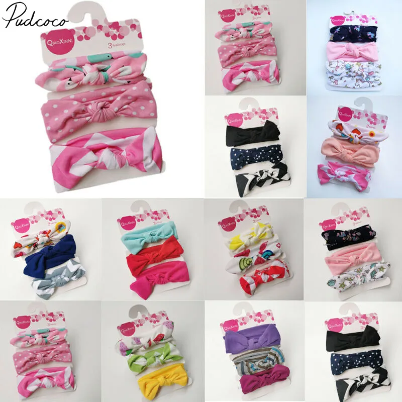 2019 Детские аксессуары 3 шт./компл. милые детские повязки на голову с бантом и