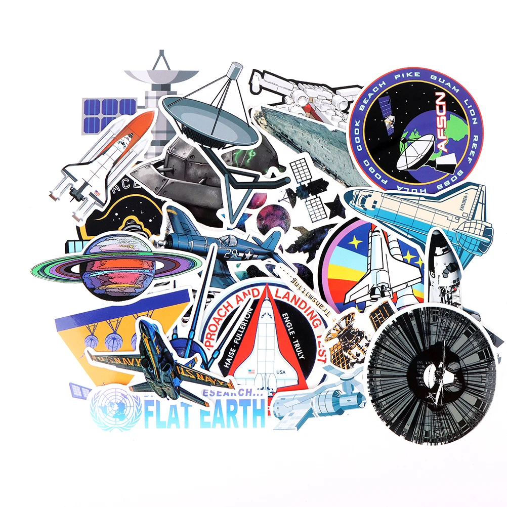 

34pcs Funny outer space Astronaut Stickers Aircraft rocket For Luggage Laptop Refrigerator Motorcycle Skateboard decal sticker