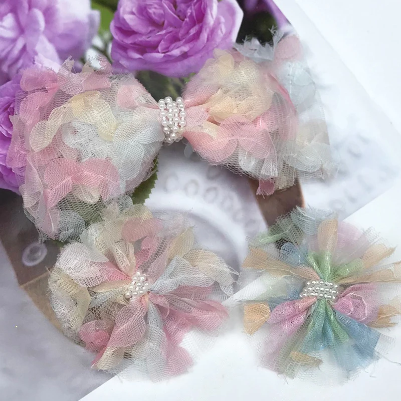 

5yards Gradient 3D Flowers Petals Organza Ribbon for DIY Hairwear Bowknot Craft Gift Wrapping Home Festival Decoration