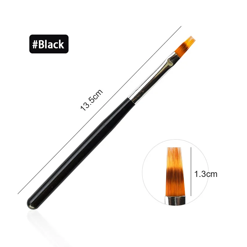 

1pcs Nail Brush Pen UV Gel Gradient Bloom Nail Art Painting Wood Handle Nylon Hair Black Red Draw Manicure Nail Tools BS1003