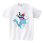 Детская летняя футболка для мальчиков и девочек с дыхательными упражнениями детская хлопковая Футболка с принтом Oggy and the тараканов