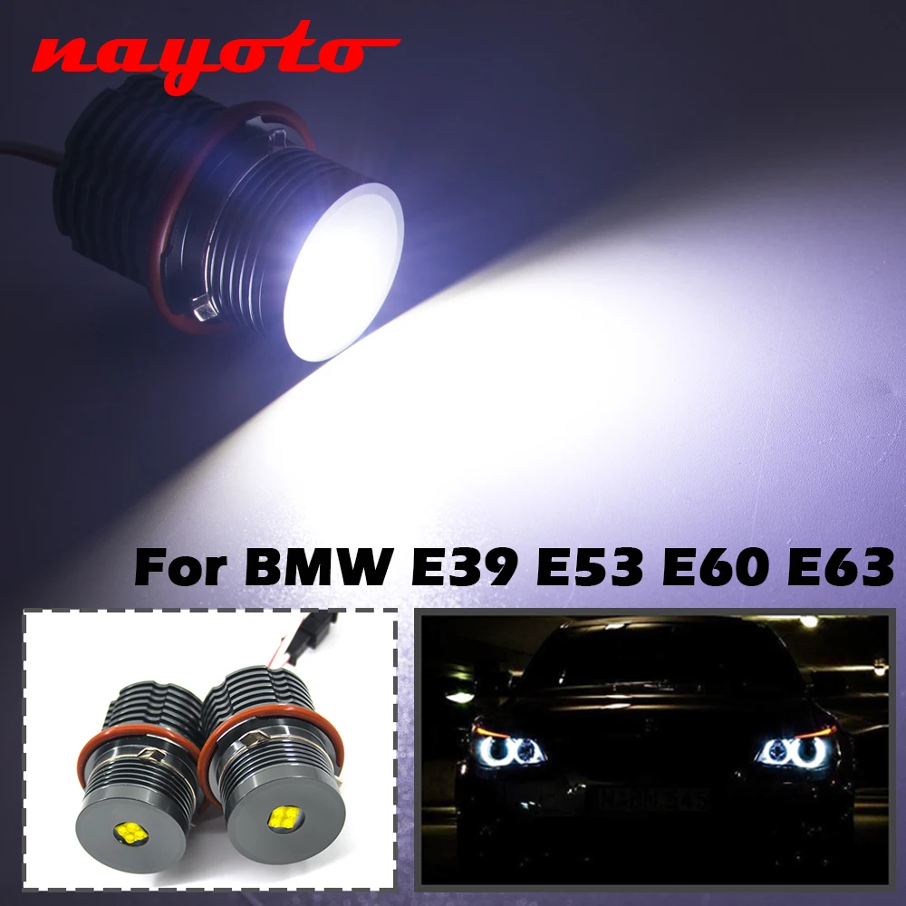 

Pair 80W Canbus Angle Eyes Error Free LED Marker HALO Ring Light Bulb 6500k For BMW E39 E53 X5 E60 E61 E63 E64 E65 E87 E83 X3