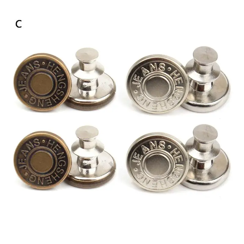 

8Pcs/bag Metal Jeans Button Pants Trousers Increase Reduce Waist Buttons DIY Kit