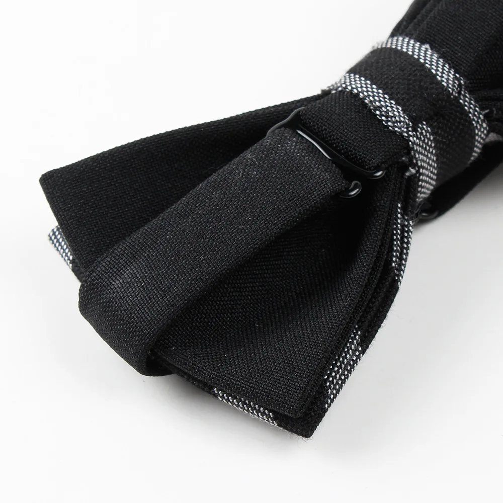 

Linbaiway Bow Tie Men's Cotton Striped Jacquard Double Layer Bowtie Men Tuxedo for Wedding Dress gravata borboleta Custom Logo