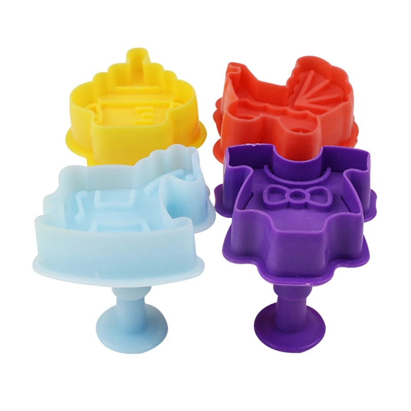 

4Pcs/set Baby Type Plastic Baking Mold Kitchen Pastry Plunger 3D Fondant Biscuit Cookie Cutter Cake Decorating Tools