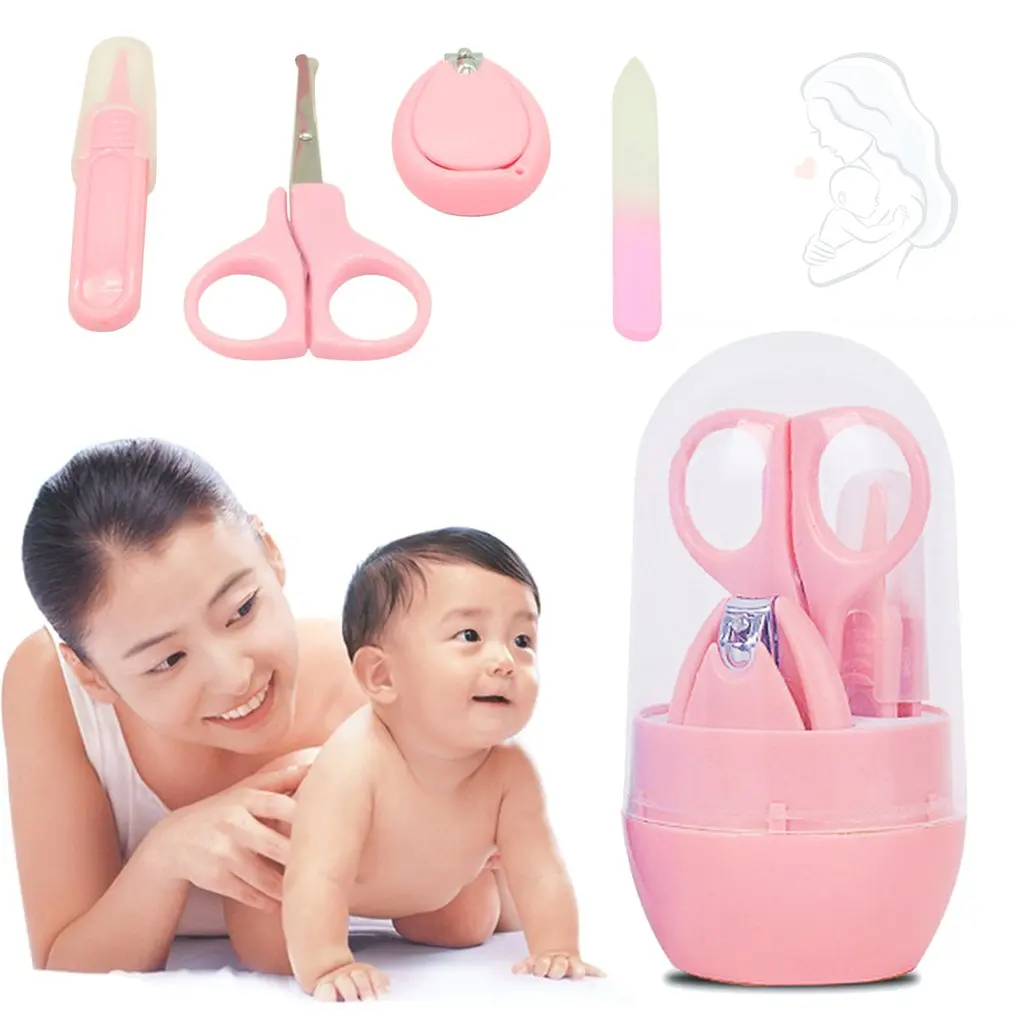 

4PCS Baby Nail Scissors Set Cute Nail Clippers Trimmer Newborn Baby Nail Safety Scissors Nail Care Suit Baby Care Products