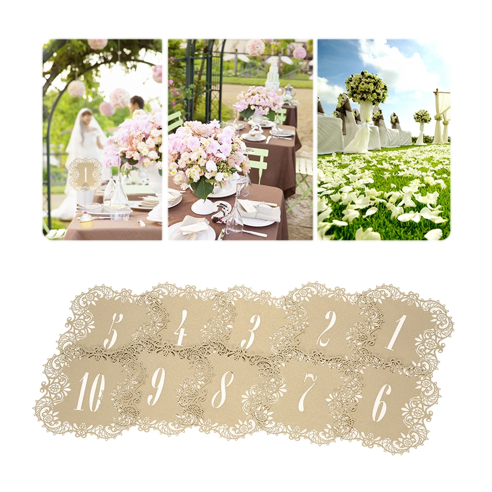 10 шт./компл. мини перламутровая бумага лазерная резка настольный номер карты