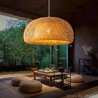 chinese bamboo pendant lights japanese creative restaurant lamp simple art study bedroom weaving hanging lamp led lighting e27