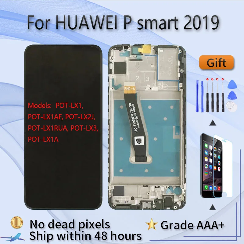 Для HUAWEI P Smart 2019 POT LX1 LX1AF LX2J LX1RUA LX3 Оригинальный ЖК экран в сборе с передняя часть