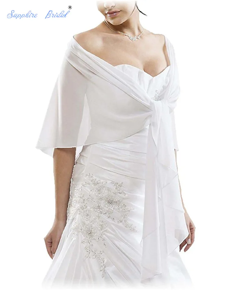 

Сапфировое свадебное платье, белое, черное, цвета слоновой кости, бордовая Женская шаль, накидки, шифоновая вечерняя Свадебная накидка, наки...