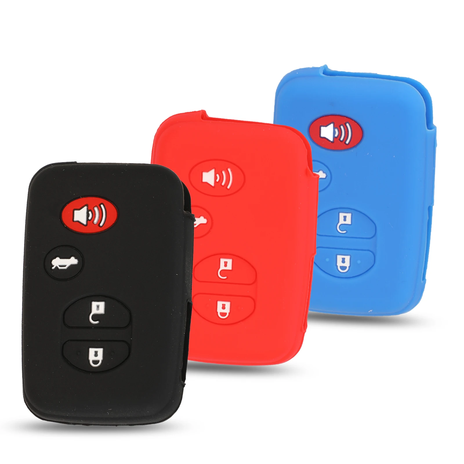

15pcs 4 Buttons Remote Silicone Smart Key Case Shell Cover For Toyota Land Cruiser Prado 150 Camry Prius Crown Holder
