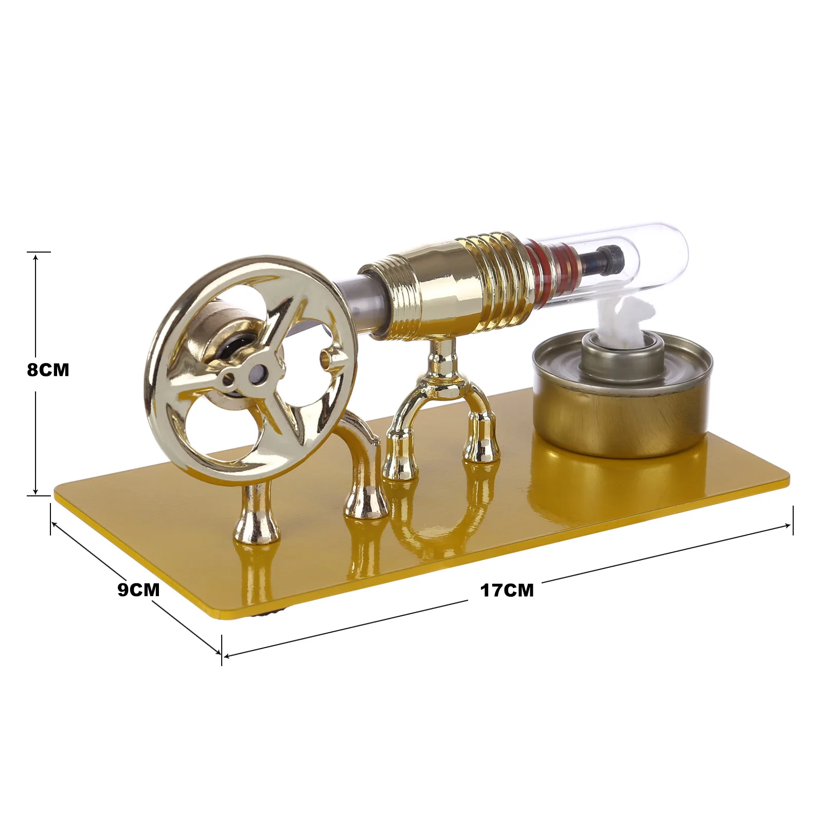 

Single Cylinder Stirling Engine Model Science Educational Toys Exquisite Decoration Model Gift - Golden