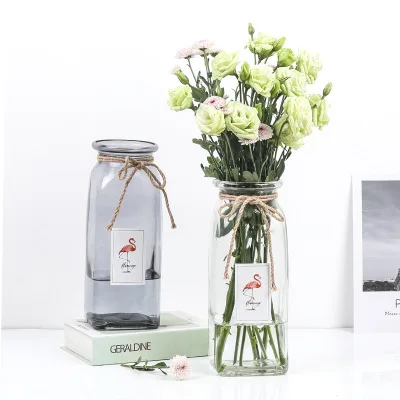 Квадратная стеклянная ваза Ins Wind прозрачные вазы для цветов розы простые